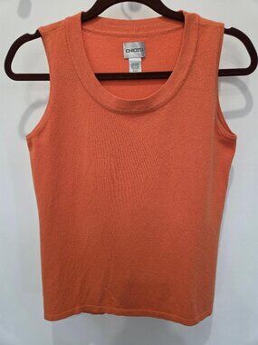Chico's Orange Sleeveless Rayon & Nylon Stretch Top  sz 0